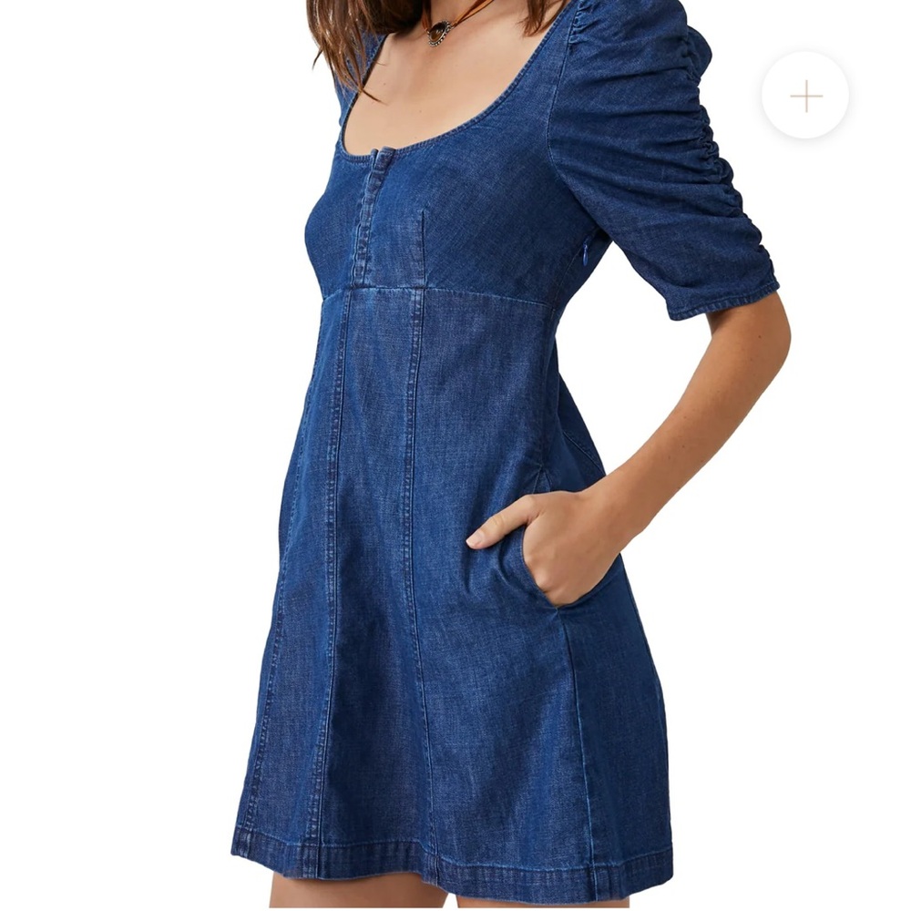 Free People Cheyenne Denim Mini Dress